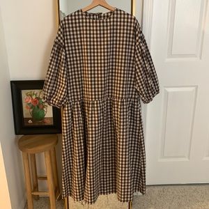 April Meets October Dress - Brown and Cream